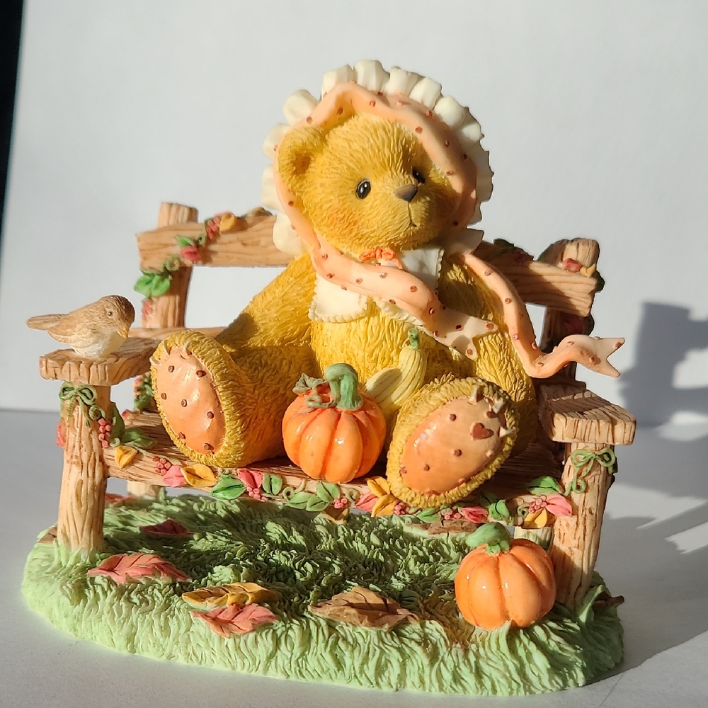 Cherished Teddies Autumn Bear with Pumpkins